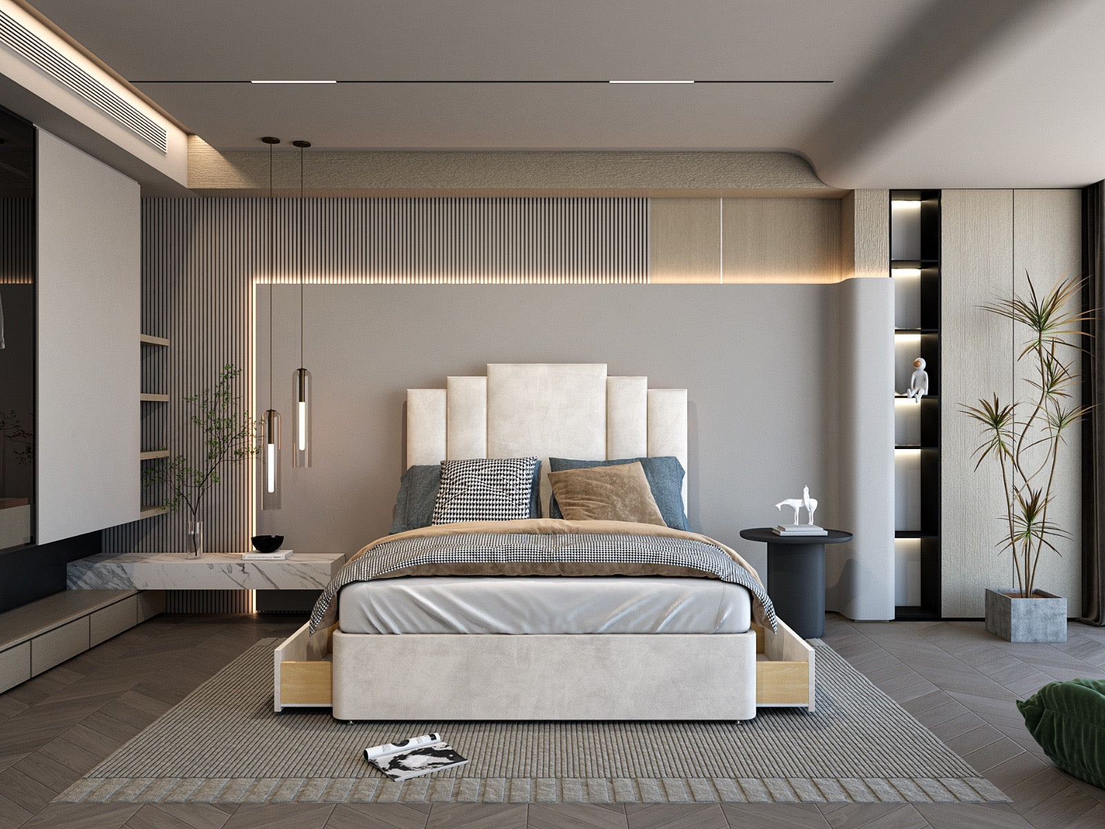 Valencia Chevron Panel Divan Bed