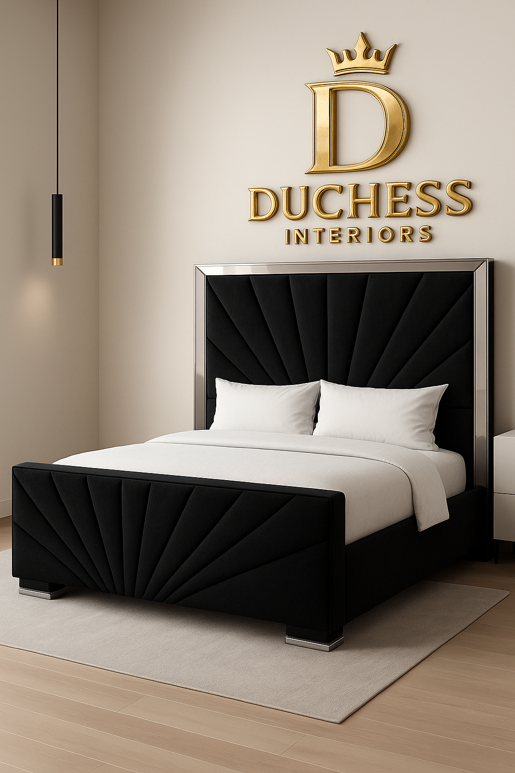 Fleur Night Edition Bed Frame With Mirror Finish