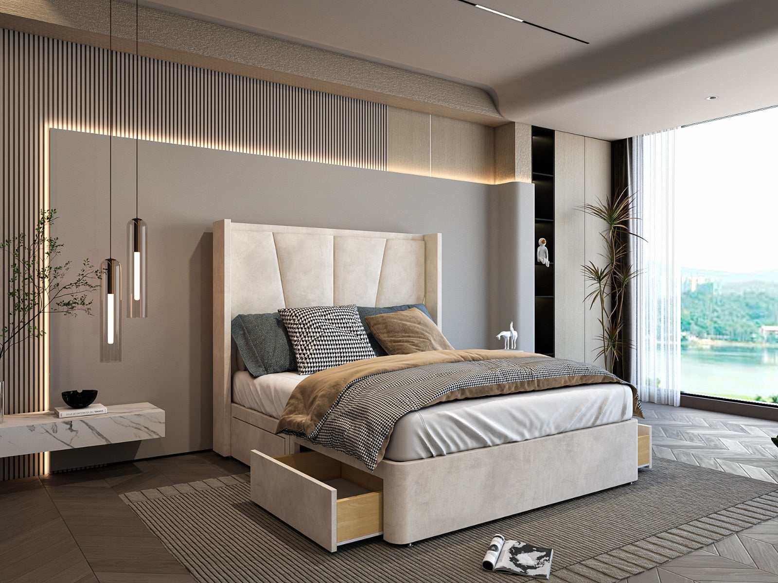 Monaco Wingback Divan Bed