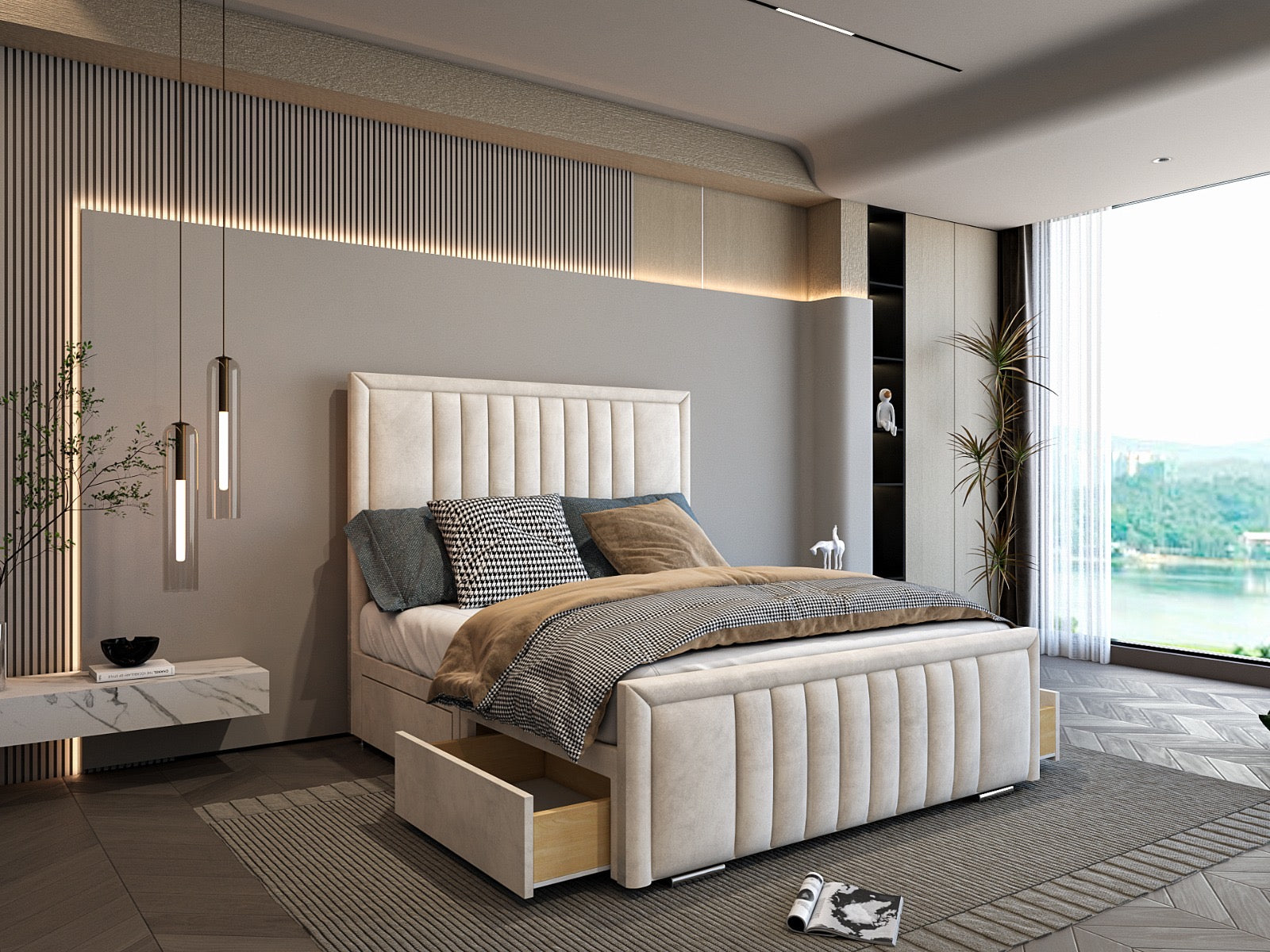 Milan Channel Panel Divan Bed