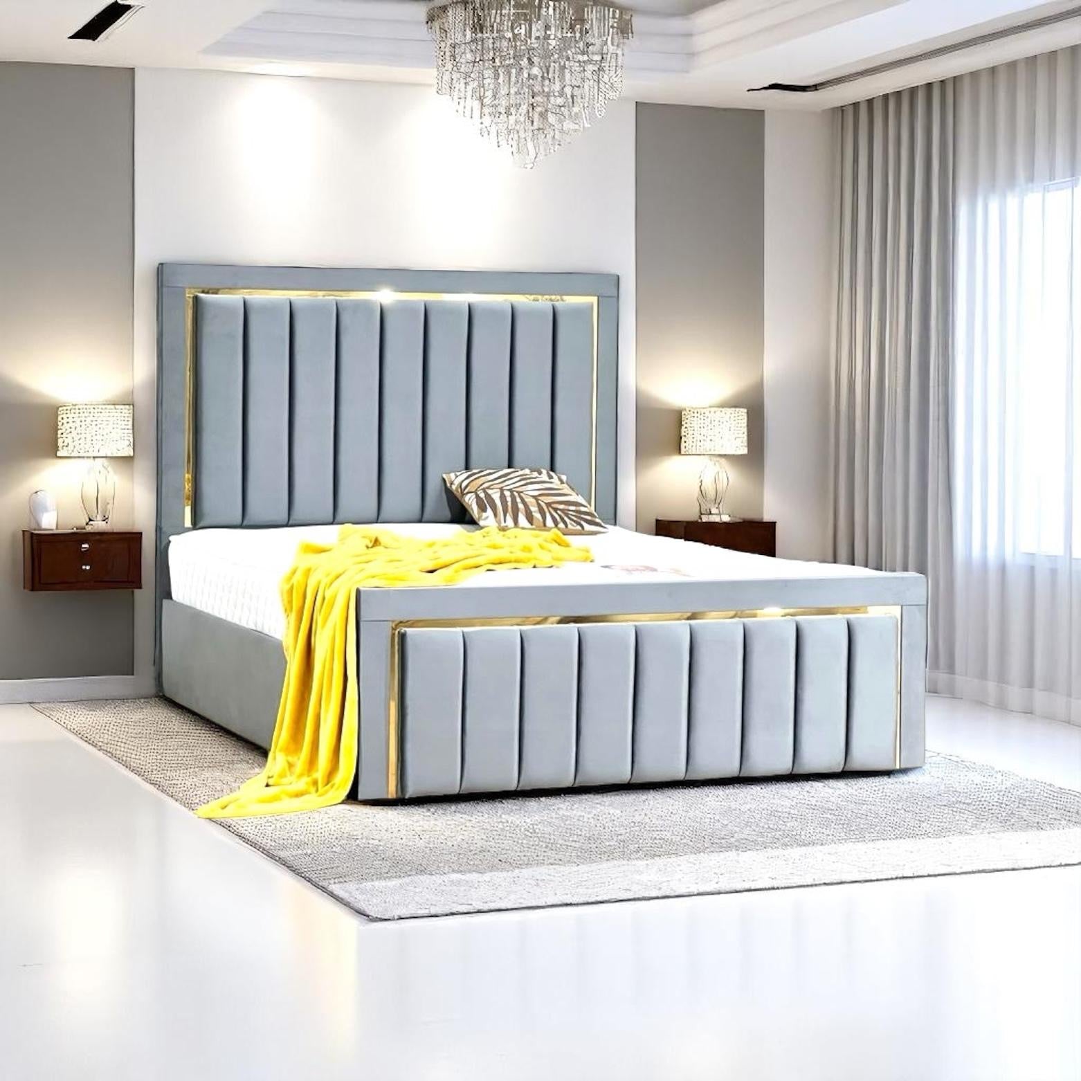 Majestic Midnight Bed Frame - Gold Border Frame