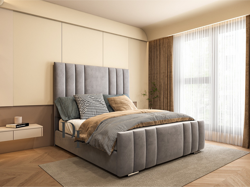 bed frame silver plush multi line