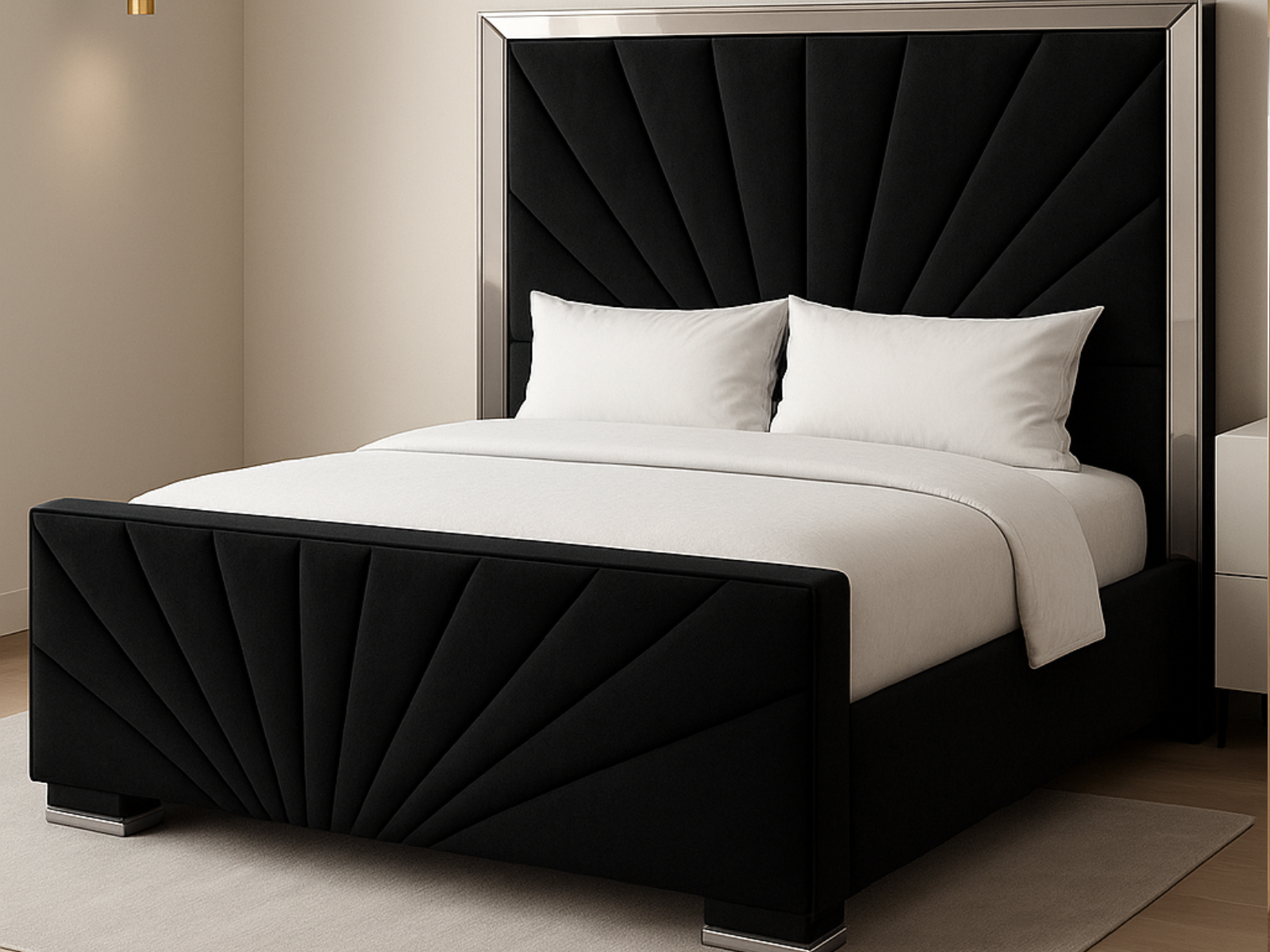 Fleur Night Edition Bed Frame With Mirror Finish