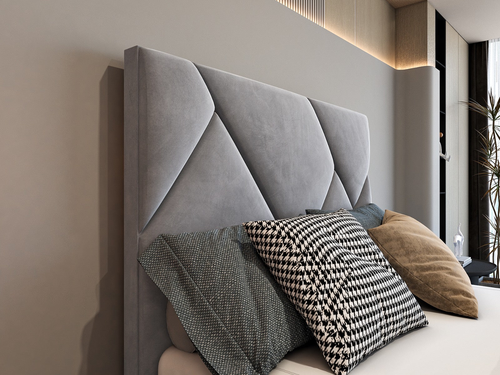 Cannes Geometric Panel Divan Bed